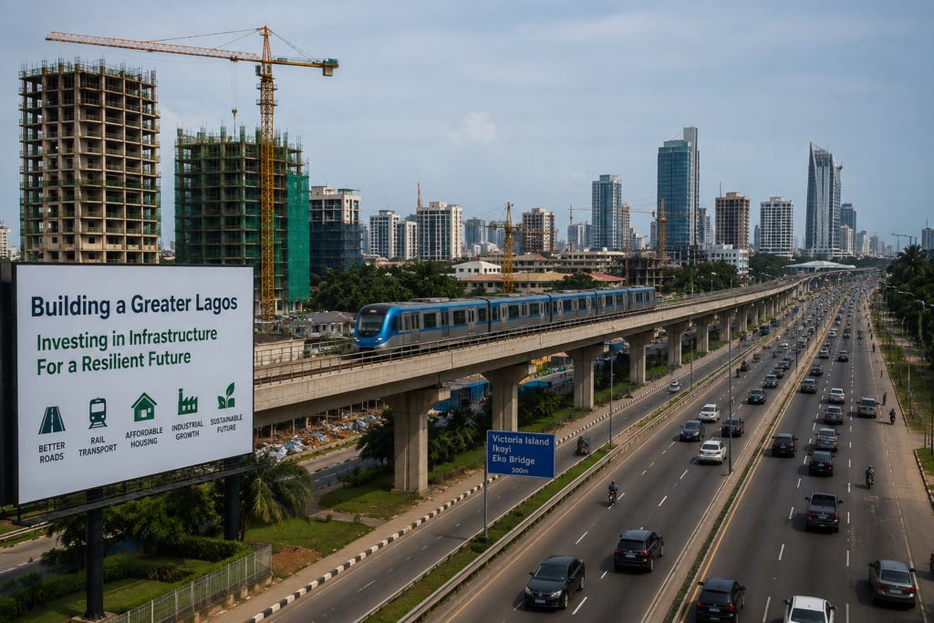 Lagos skyline representing the state's push for climate-resilient infrastructure and real estate growth in 2026