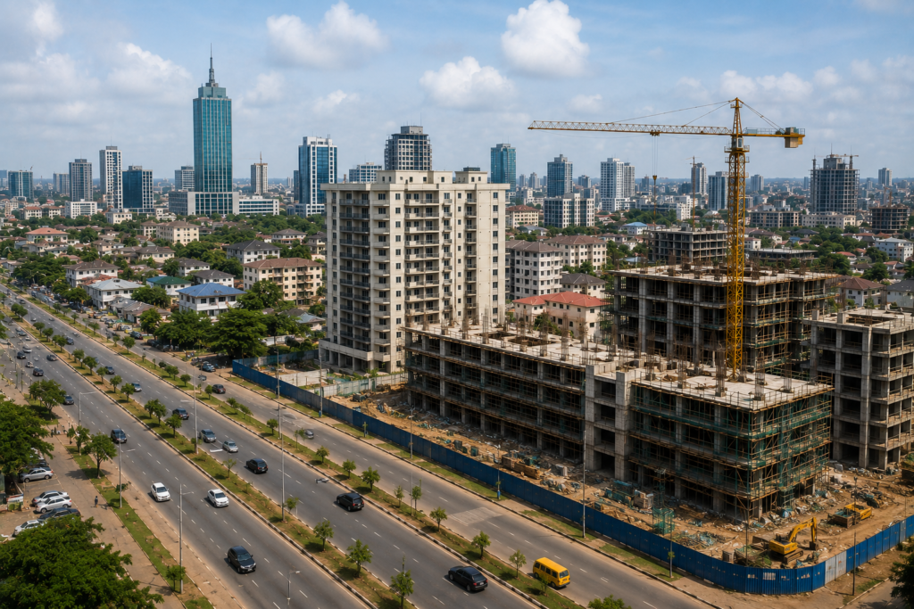 Modern residential and commercial real estate development representing investment growth in Nigeria's real estate sector