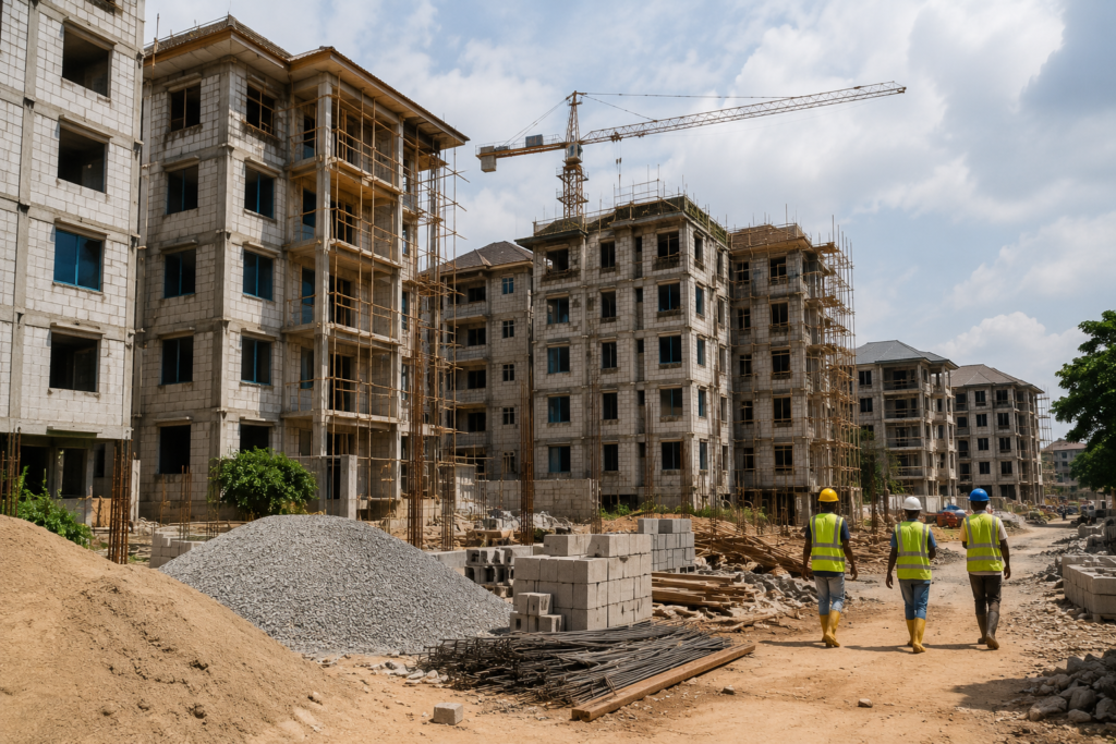 Residential housing development in Nigeria representing the country's newly confirmed 15 million unit housing deficit
