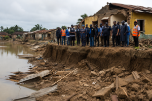 Flood and erosion-affected community in Cross River State, Nigeria, receiving federal government assessment and support