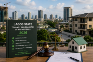 Residential apartment buildings in Lagos, Nigeria, representing the proposed Tenancy Bill 2025 rent advance cap